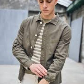 VESTE BARNEY COT SLUB LICHEN GREEN