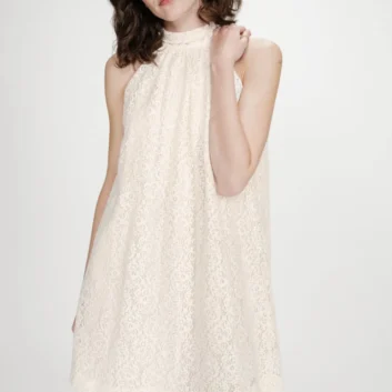 ROBE VASARELY DENTELLE ECRU