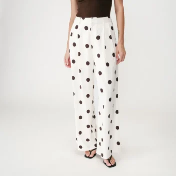PANTALON WYNELL ECRU A POIS